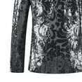thumbnail image 2 of Men's Sparkly Suit Blazers Slim Fit Party Sequin Shiny Blazer Jackets Lapel Collar Long Sleeve Festive Outfits (M, Black), 2 of 5