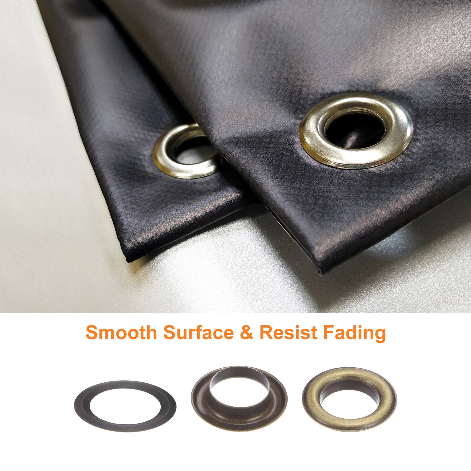 Uxcell 100pcs Grommet Tool Kit 18mm Grommet Eyelet Set with Hole Hollow Punch, Grommet Setter Tools, Bronze