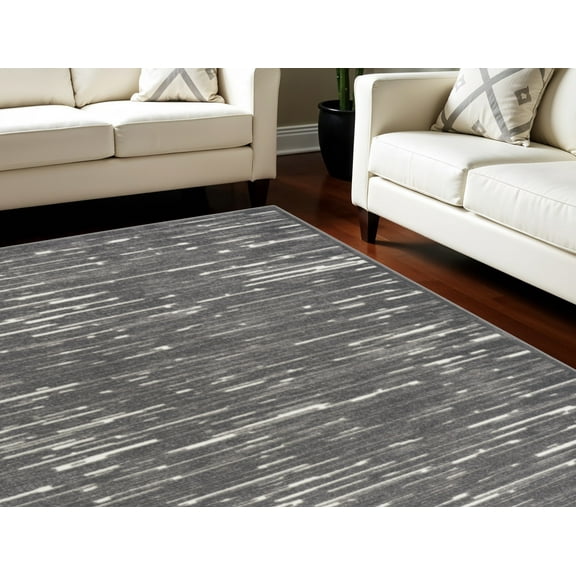 HomeRoots 569790 9 x 12 ft. Geometric Rectangle Area Rug, Gray