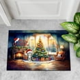thumbnail image 4 of Merry Christmas American Shorthair Santa Hat Xmas Tree Winter Holiday Doormat Cat Lover Kitten Owner Gifts Indoor Outdoor Welcome Mat - 01013, 4 of 5