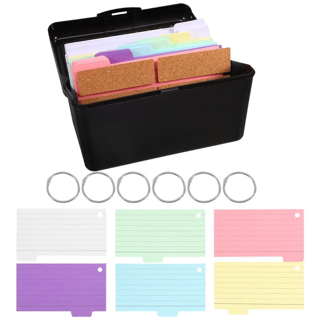 LEEYNEER 1 Set Index Card Case Index Card Organizer Box with Divider Index Card Storage Box Note Card Container for for Home Office Organization