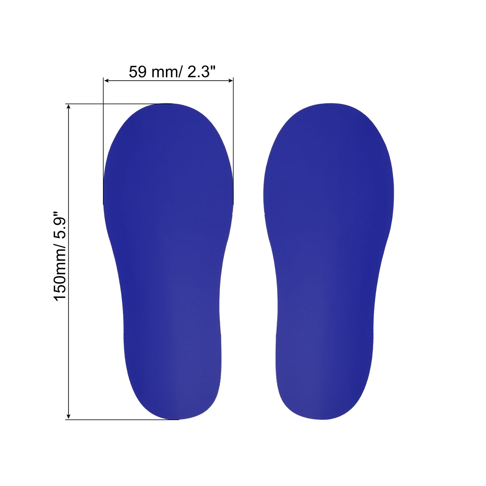 Unique Bargains Footprint Sticker Shoes Floor Decal Sign Dark Blue 6x2"
