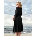 thumbnail image 5 of Cocktail Dresses for Women, Elegant Wedding Guest 3/4 Sleeves Formal Church Dress, Fall 2025, 5 of 14