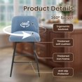 thumbnail image 3 of Modern Bar Stools Set of 4, 26" H Swivel Counter Height Barstools with High Backs, Kitchen Island Stools, For Bar & Home,Fabric, Blue, 3 of 7
