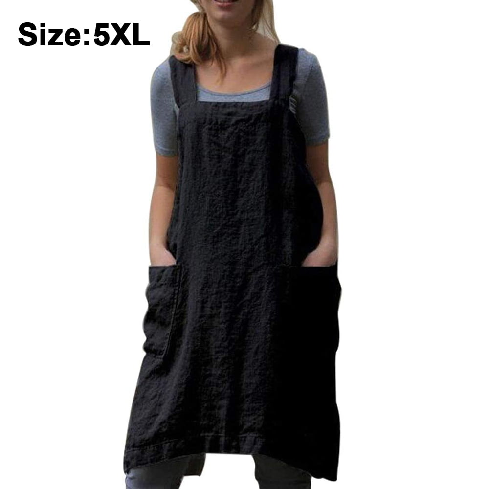 1 pc Apron Cotton Oil Proof Thicken Apron Cooking Pinafore for Gardening Cooking 