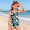 thumbnail image 2 of Grblisyd Girls One-Piece Swimsuit Cute Bathing Suit Racerback Keyhole Crew Neck Athletic Swimwear 2-13Y, 2 of 6