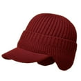 thumbnail image 1 of Tuque d'Hiver avec Cache-Oreilles à Visière pour Hommes Femmes Chapeau en Molleton d'Extérieur, 1 of 6