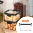 thumbnail image 4 of LHWEN Square Transparent Airtight Jar Fresh Keeping Box Kitchen Grain Storage Jar Snack Dried Fruit Container Stackable Space-Saving Design Plastic Airtight Lid Keeps Food Fresh Ideal for Flour Sugar, 4 of 8