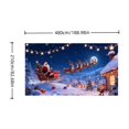 thumbnail image 3 of Gran pancarta para puerta de garaje exterior para la temporada navideña Cartel de bienvenida festivo para colgar en el porche delantero del jardín con Papá Noel, renos, muñeco de nieve y felicita..., 3 of 5