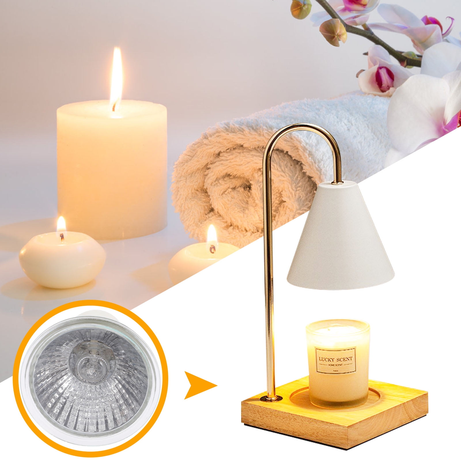 50 Watt Replacement Bulb for Candle Warmer, Scent Wax Burner, Fragrance Melt,220V/GU10 Base Halogen Warming Bulbs ,Warm White Lamps