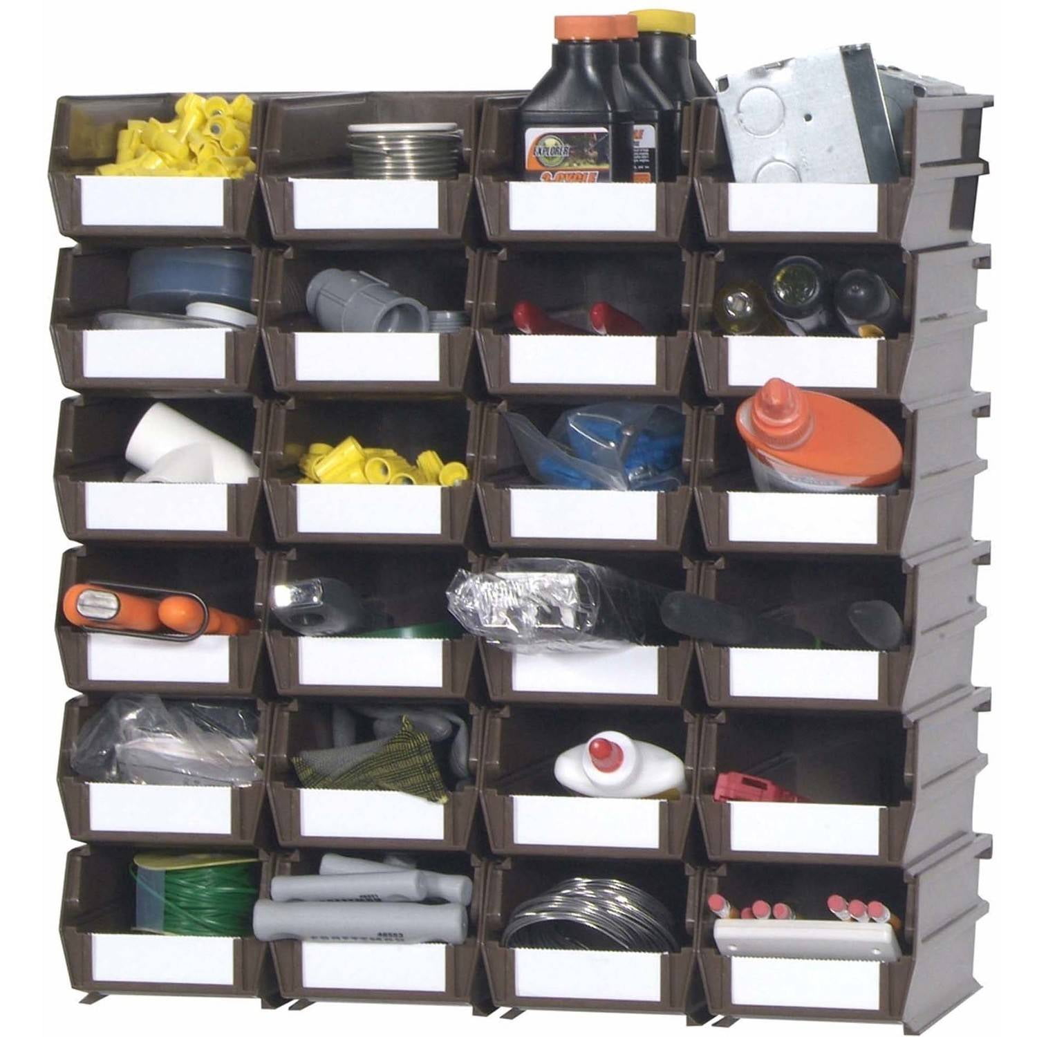 Plastic Wall Storage Organizer Unit Removable 24Bin System with Walls
