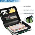 thumbnail image 4 of Haosy 3 Ring Zipper Binder with Shoulder Strap Waterproof Trapper Keeper 2 Inch D-Ring 500 Sheets Capacity, Clover with Green Plaid, 4 of 8