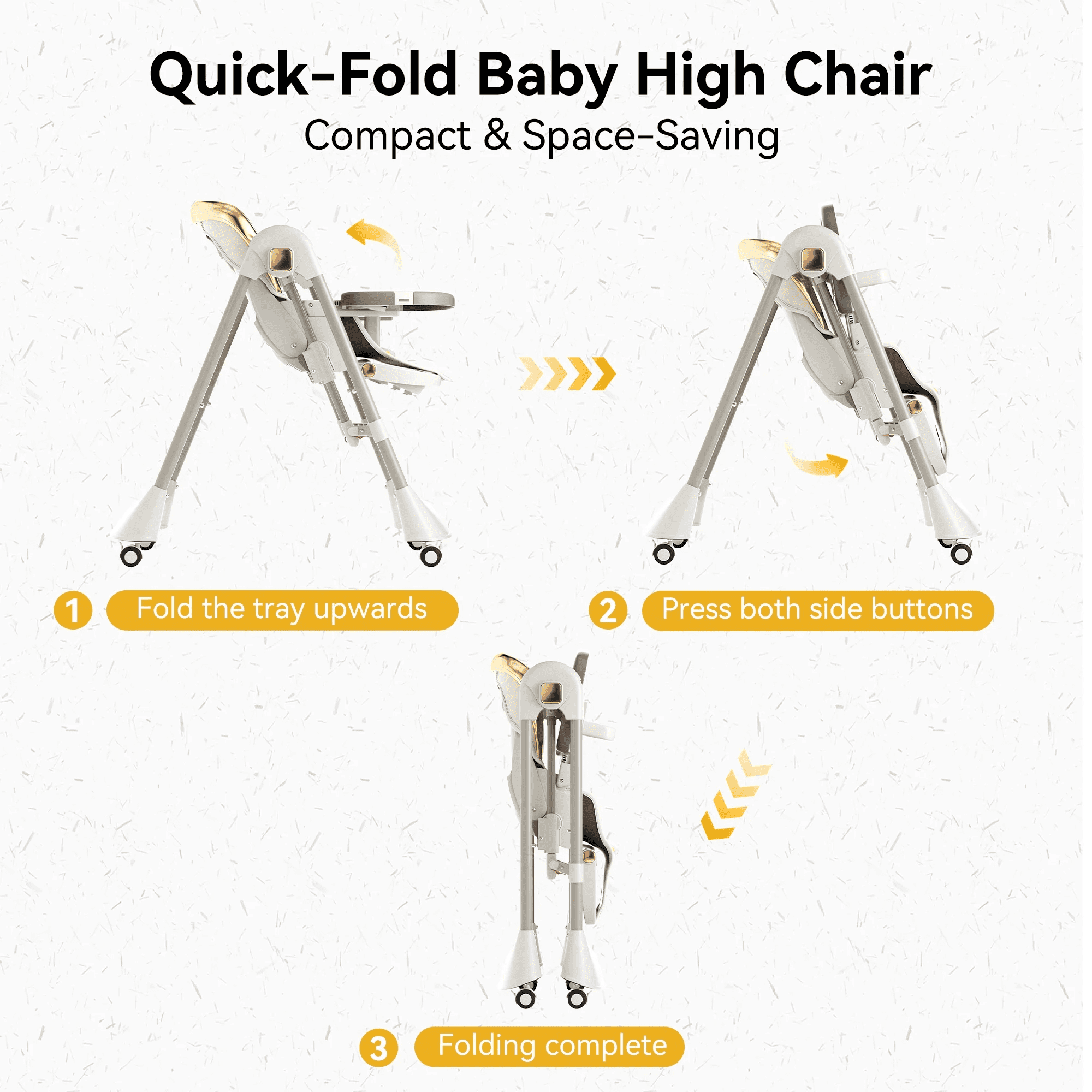 TouHeart Baby High Chair Swing Combo, 3-in-1 Convertible Highchair for Babies and Toddlers with Wheels, Beige