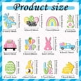 thumbnail image 3 of TETOU 24pcs Easter Wooden Hanging Ornaments Bunny Dinosaur Truck Cutouts Wooden Slice Home Easter Decor, 3 of 7
