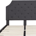 thumbnail image 3 of Brighton Full Size Tufted Upholstered Platform Bed in Dark Gray Fabric, 3 of 9