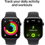 Apple Watch Series 11 [GPS + Cellular 42mm] Smartwatch with Slate Titanium Case with Black Sport Band - S/M