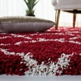 thumbnail image 4 of SAFAVIEH Hudson Jaye Plush Geometric Shag Runner Rug, Red/Ivory, 2'3" x 8', 4 of 8