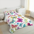 thumbnail image 3 of Castle Fairy Flying Butterflies Full Size Comforter Sets 3-Piece for Female Men,Chic Floral Flowers Bedding Comforter Set,Spring Garden Lightweight Bedding Sets,Luxury Bedroom Decor,Reversible, 3 of 8