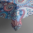 thumbnail image 3 of Blue Paisley and Floral Pattern Rectangle Tablecloth 60"x84",Waterproof Polyester Rectangle Table Cloth, Wipeable Spillproof Polyester Tablecloth for Dining, Camping, Indoor and Outdoor, 3 of 5