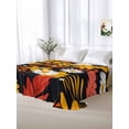 thumbnail image 5 of Spring Flowers Twim Size Flat Sheet, Wrinkleproof & Fadeproof Cooling Flat Bed Sheet Only, Orange Red White Daisy Flower Floral Breathable Soft Bedding Top Sheets 66 x 96 Inches, 5 of 8