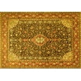 thumbnail image 1 of Ahgly Company Machine Washable Indoor Rectangle Medallion Yellow Traditional Area Rugs, 2' x 3', 1 of 4