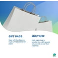 thumbnail image 2 of White Kraft Paper Bags with Handles Bulk, 5.25 x 3.75 x 8 Inch. Pack of 25 Kraft Paper Gift Bags with Handles. 150 GSM Kraft Bags with Handles. Paper Shopping Bags with Handles. Gift Bags, 2 of 4