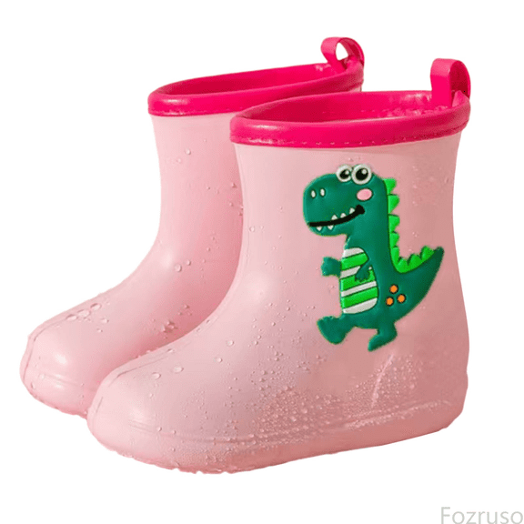 Fozruso Rain Boots For Girls Toddler Kids Outdoor Garden Play Footwear Comfortable Durable Rubber,Mid Calf Boots Sizes 7.5 Toddler(12-18 Months)