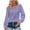 Purple, variant on LYXSSBYX Long Sleeve Shirts for Women Fashionable Women's Solid Color Hollow V-neck Pullover Long Sleeved Casual Top