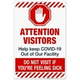 thumbnail image 1 of COVID-19 Sign, Do Not Visit If You'Re Feeling Sick Sign, 24x36 Corrugated Plastic, 1 of 1