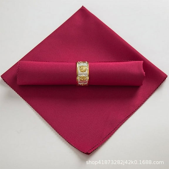 YAZHPA Solid Color Cotton Blended Dinner Cloth Napkins - Set of 6 (17 x 17 inches) - For Thanksgiving Wedding Party Bridal Shower