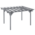 thumbnail image 3 of Outsunny 12' x 10' Wooden Pergola Grape Trellis, Outdoor Gazebo for Garden, Patio, Backyard, Deck, Gray, 3 of 10