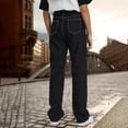 thumbnail image 7 of Dwaogom Women's Trendy Denim Trousers Women's Trendy Design High Waist Loose Straight Womens Khaki Pants For Work 90 Degree Leggings With Pockets For Women, 7 of 7