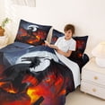 thumbnail image 3 of Erosebridal Horror Dragon Boys Queen Sheet Sets, Sky Moon Bed Set, Black Red, 4pcs, 3 of 5