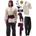 thumbnail image 1 of Disfraz de Pirata Verceco Renacentista 8 Piezas para Hombre Khaki XXL, 1 of 9