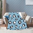 thumbnail image 2 of PUREYAH Travel Throw Blanket for Couch, Camouflage Blue Leopard Skin Lightweight Fluffy Flannel Outdoor Blanket, Microfiber Warm Blankets for Bed Long Flight Camping 50"x40" Inch, 2 of 6