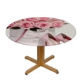 thumbnail image 3 of WYYP Pink Shoe, Pink Rose Bouquet, White Hat Box Round Tablecloth 100% Polyester Fiber Waterproof White, 3 of 8