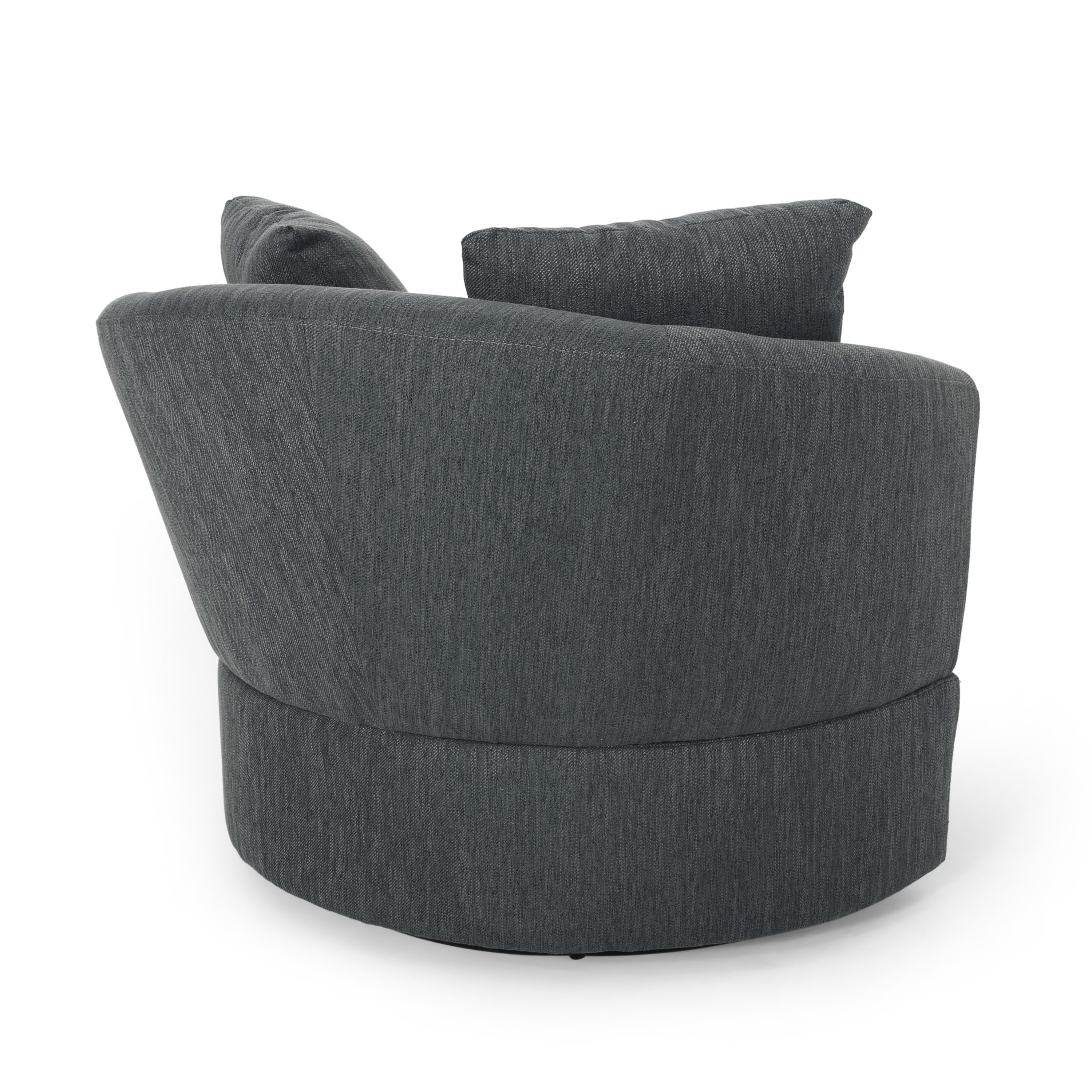 Noble House Candler Fabric Swivel Chair, Charcoal