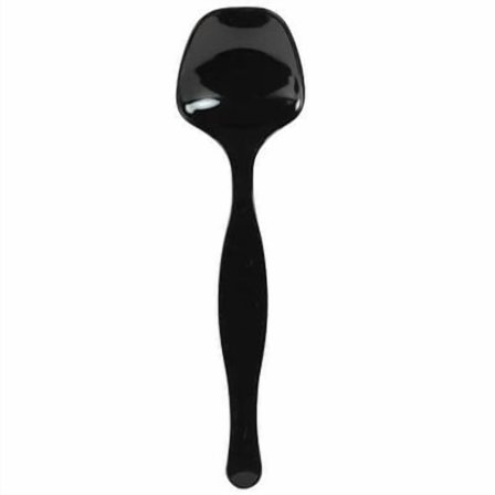 EcoQuality Disposable Plastic 9" Black Serving Spoon - Great for Party, Soups, Kitchen, Office, Togo, Lunch, Cafeterias, Restaurants (144)