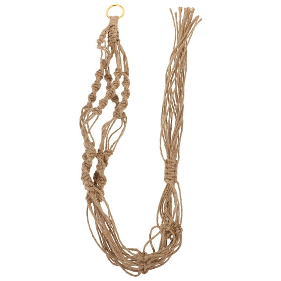 YSNOOWE 1Set Natural Jute 4 Leg Macrame Hanging Flower Pot Rope for Indoor Kitchen Ceiling