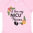 thumbnail image 4 of Inktastic I Love My Nicu Nurses with Baby Footprints and Flowers Boys or Girls Baby Bodysuit, 4 of 5