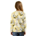 thumbnail image 2 of Xoenoiee Bee Daisy Honeycomb Print Girls T Shirt Basic Long Sleeve Blouse Casual Tee Lightweight Tunic Tops Outfits Fall Clothes with Tie Front, 9-10 Year, 2 of 7