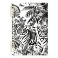 thumbnail image 2 of Black and White Tiger Jungle Ring Binder Notebook Journey Note Diary College Ruled Spiral Notebook Study Loose Leaf Paper A5 60 Pages, 2 of 8