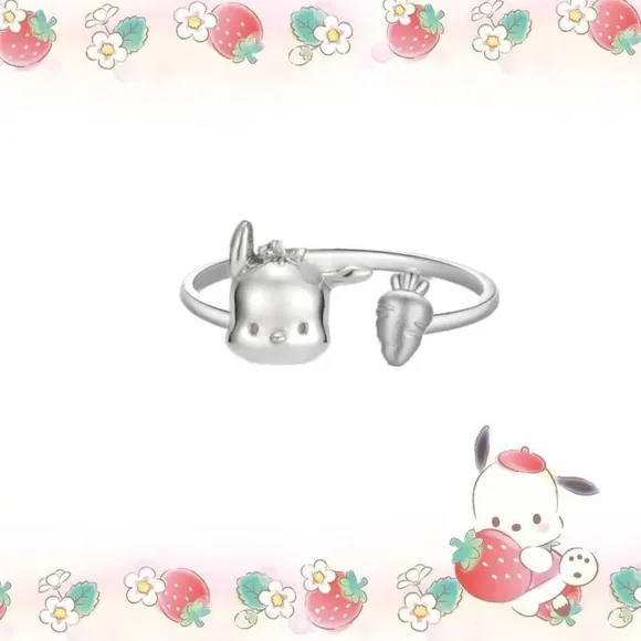 Sanrio Jewelry Kuromi Hellokitty Jewelry Exquisite Ring Study Earrings Necklace Girl‘s Birthday Gift Jewelry Dress up Wangyu