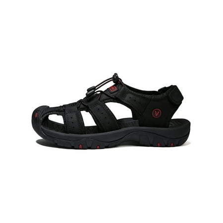 

UKAP Mens Sandals Closed Toe Hiking Sandal Summer Beach Shoes Quick Dry Men Fisherman Anti-collision Black 9.5