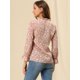thumbnail image 5 of Allegra K Blusa floral vintage de manga larga con cuello abotonado y pajarita para mujer Rosa oscuro L, 5 of 6