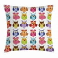 thumbnail image 1 of Nursery Throw Pillow Cushion Cover, Set of Cartoon Owls with Various Emotions Sleepy Smiling Confused Sad Gestures, Decorative Square Accent Pillow Case, 20 X 20 Inches, Multicolor, by Ambesonne, 1 of 2