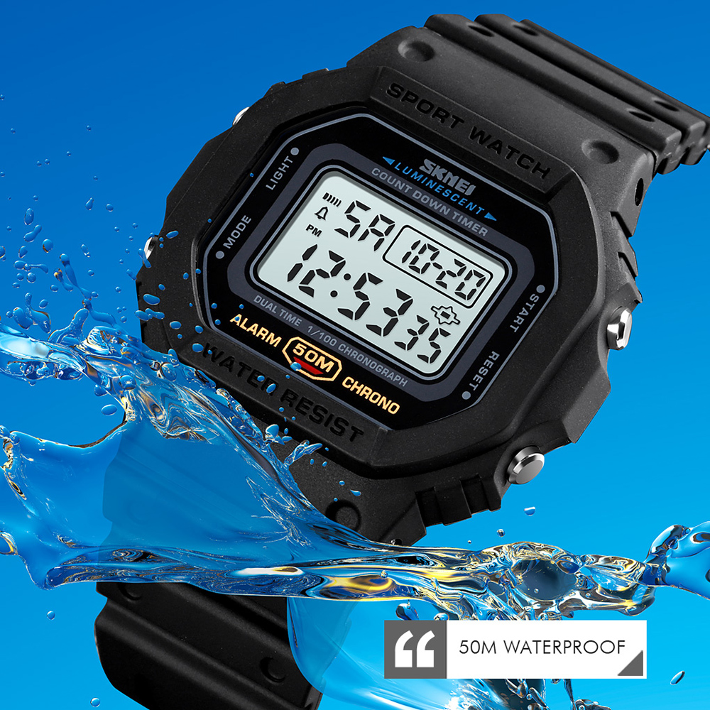 SKMEI Men's Digital Sport Watch SKMEI Classic Waterproof Sport Watch with Alarm Stopwatch Countdown LED Backlight Electronic Wrist Watch - image 3 of 3