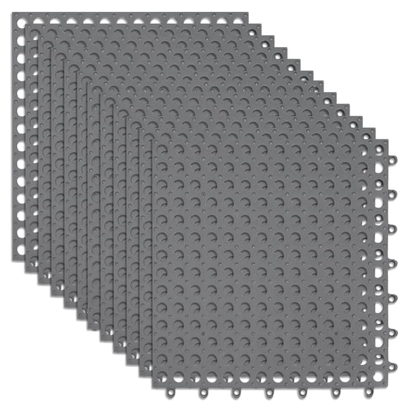 12 Pcs Interlocking Drainage Tiles, Non-Slip Outdoor Floor Mats for Patio, Waterproof Shower Deck Tiles, Easy Install Floor Covering for Bathroom, Pool Area