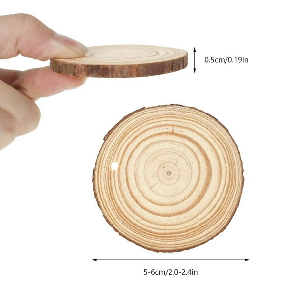 30Pcs Wood Slices Natural Round Wood Slices Unfinished Wooden Slabs for Crafts