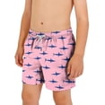 thumbnail image 2 of Zpanxa Kids Shorts Polyester Spandex Print Pattern with Drawstring Elastic Waistband Casual Swim Trunks 8-9 Years, 2 of 7